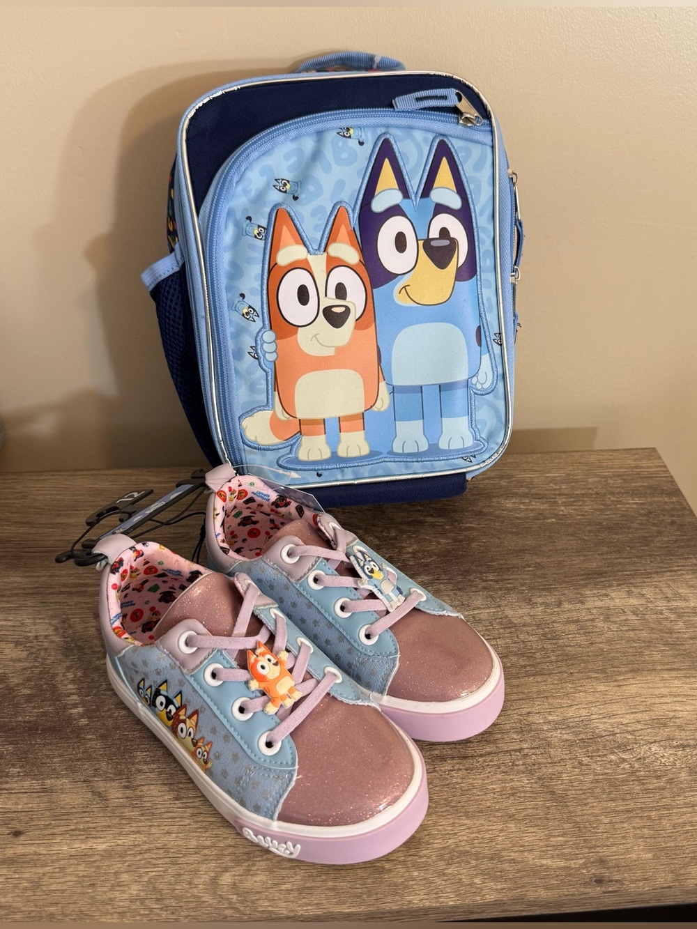Bluey Sneakers Shoes Size 12 & Lunchbox NEW Back to School